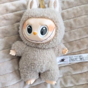 Plush Beige Bunny-Owl Hybrid Stuffed Animal - Soft Cuddly Toy